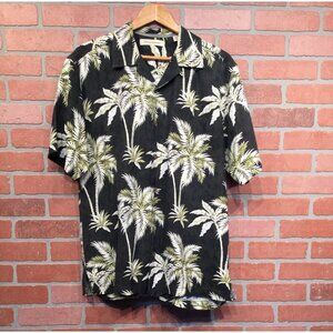 Tommy Bahama Mens Tropical Palm Tree Print Silk Button Up Shirt Size M